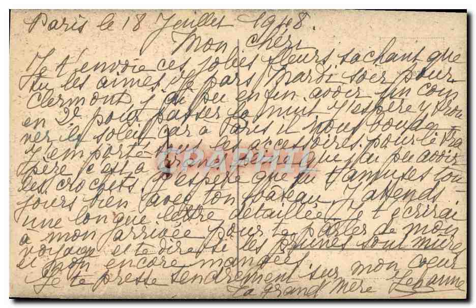 CPA Fantaisie Fleurs — Verso