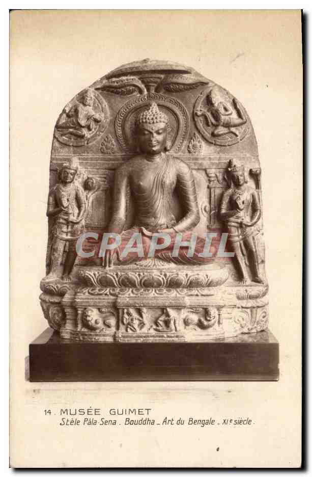 Stèle Pâla-Sena — Bouddha — Art du Bengale — XIe siècle — Musée Guimet