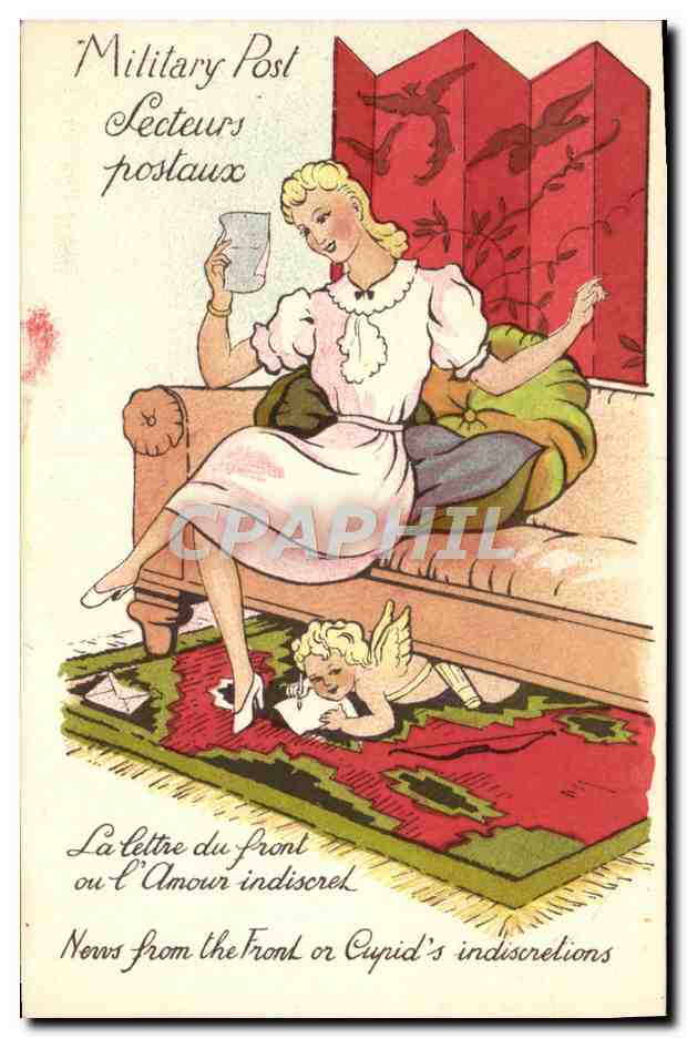 CPA Femme Ange Lettre 