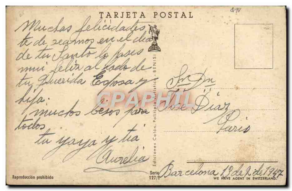 CPA Fantaisie Bateaux  — Rückseite