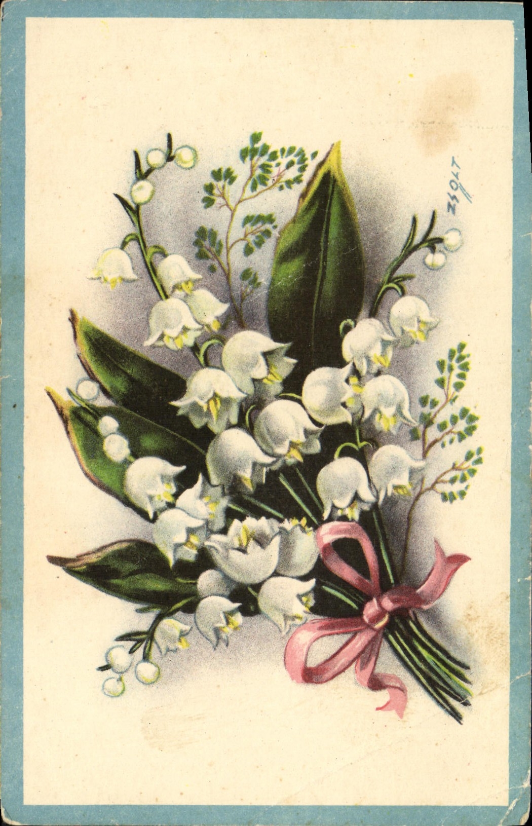 CPA Fantaisie Fleurs Muguet
