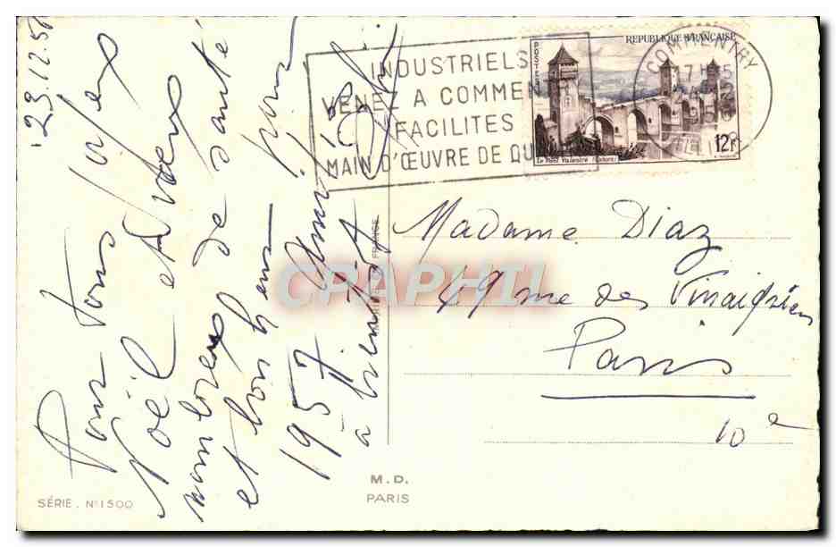 CPA Fantaisie Fleurs Fer a cheval  — Verso