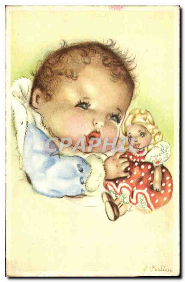 CPA Fantaisie Enfant Bebe Poupee
