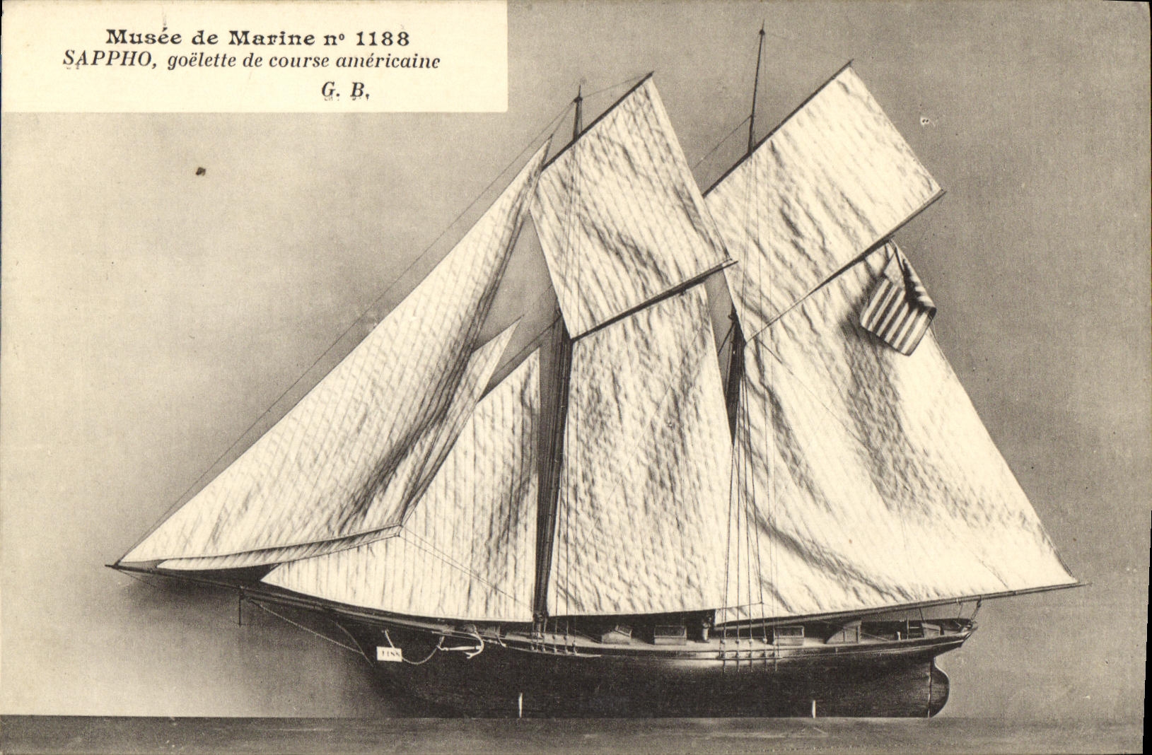 Sappho, goélette de course américaine — Musée de Marine n° 1188 — G. B.
