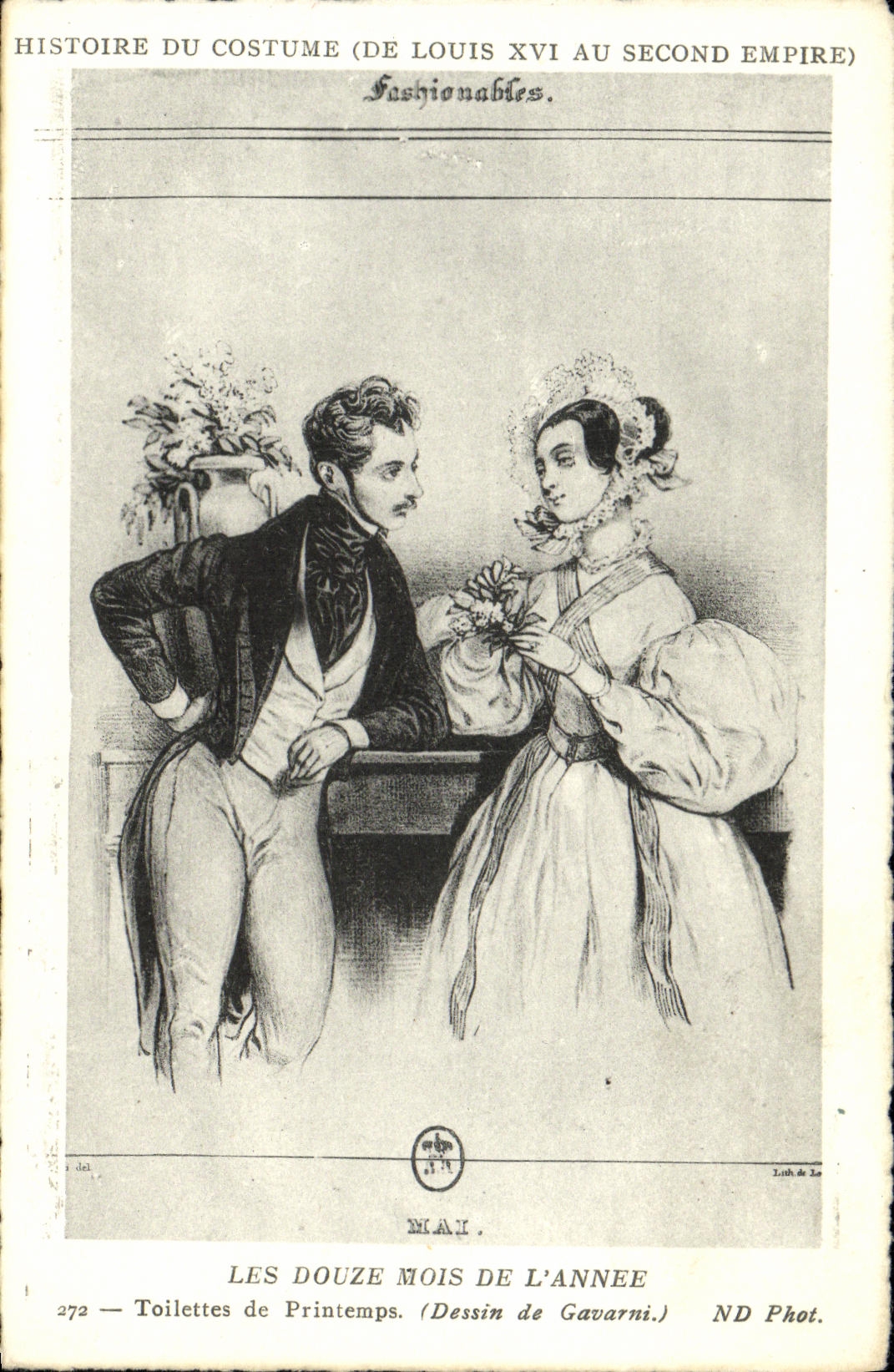 CPA Costume Les douze mois de l'annee Toilettes de printemps Gavarni