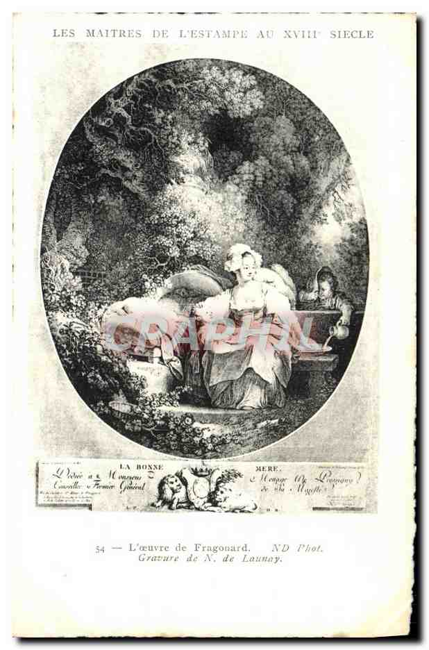 CPA Estampes 18eme Fragonard Launay La bonne mere 