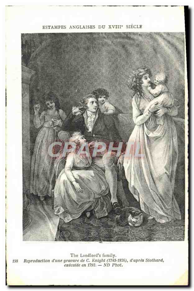 CPA Estampes anglaises 18eme The landlord's family Knight Stothard 
