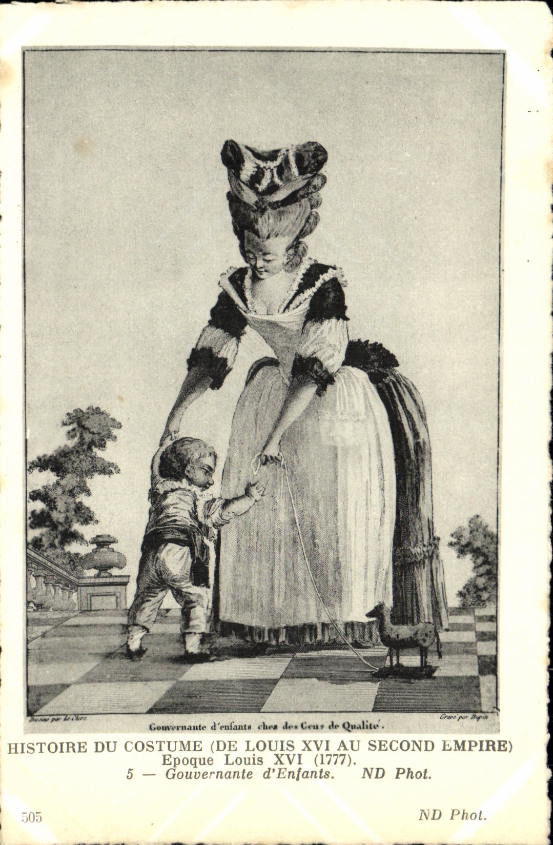 CPA Costume Epoque Louis XVI Gouvernante d'enfants