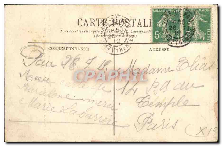 CPA Pau Le chateau Tapisserie de Beauvais Henri IV surprenant Gabrielle d'Estrees avec son premier ecuyer Bellegarde — Verso
