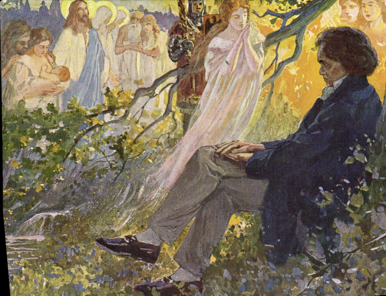 CPA Balestrieri Beethoven composant les Symphonies