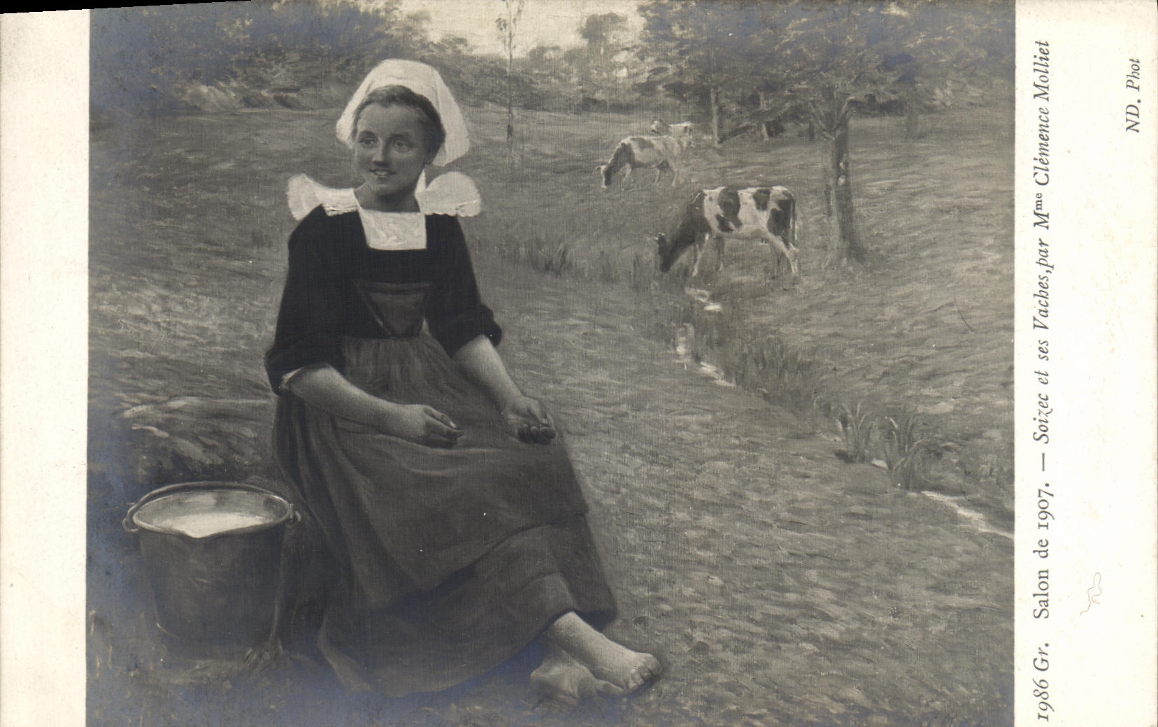 CPA salon de 1907 Soizec et ses vahces par Clemence Molliet 