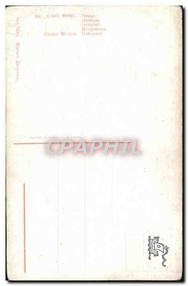 CPA Claude Monnet Paysage — Verso