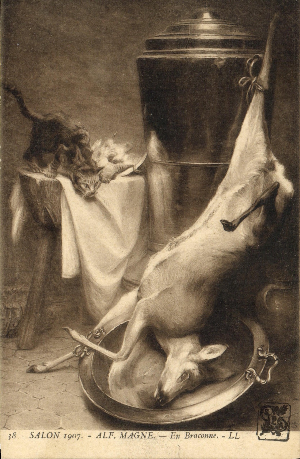 CPA Salon 1907 Allemagne En Braconne Chat Chasse