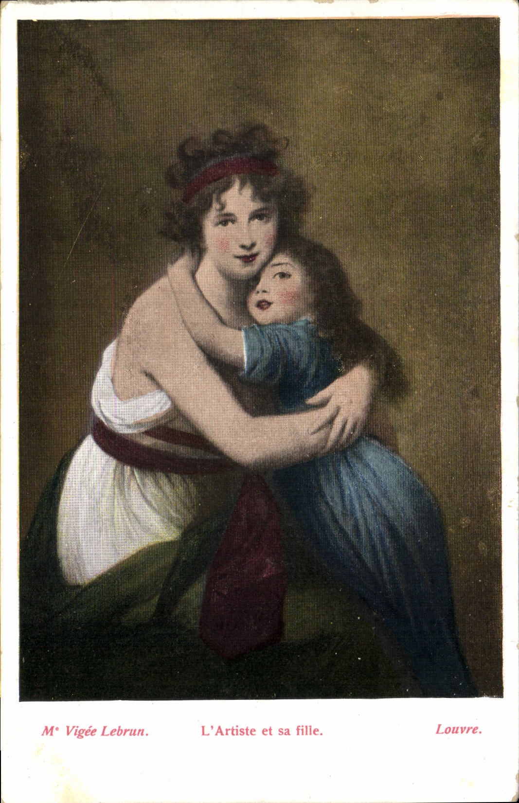 CPA Vigee Lebrun L'artiste et sa fille Louvre Paris 