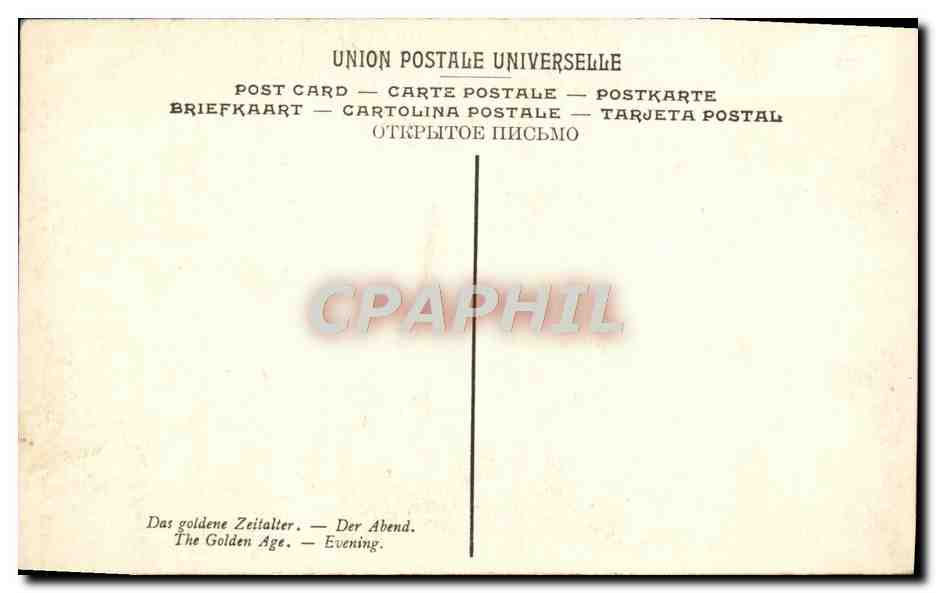 CPA Frederic leon L'age d'or Le soir Musee du Luxembourg Paris  — Verso