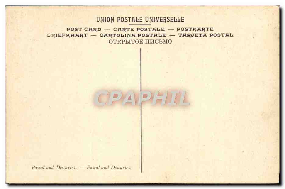 Paris — La Sorbonne — Pascal et Descartes — Chartran — LL. — Verso