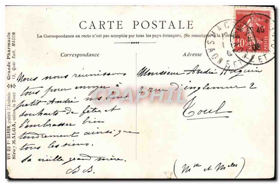 CPA Cyrano de Bergerac Rostand — Rückseite