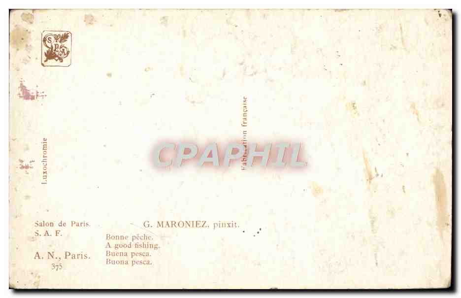 CPA Salon de Paris Maroniez Bonne peche  — Rückseite