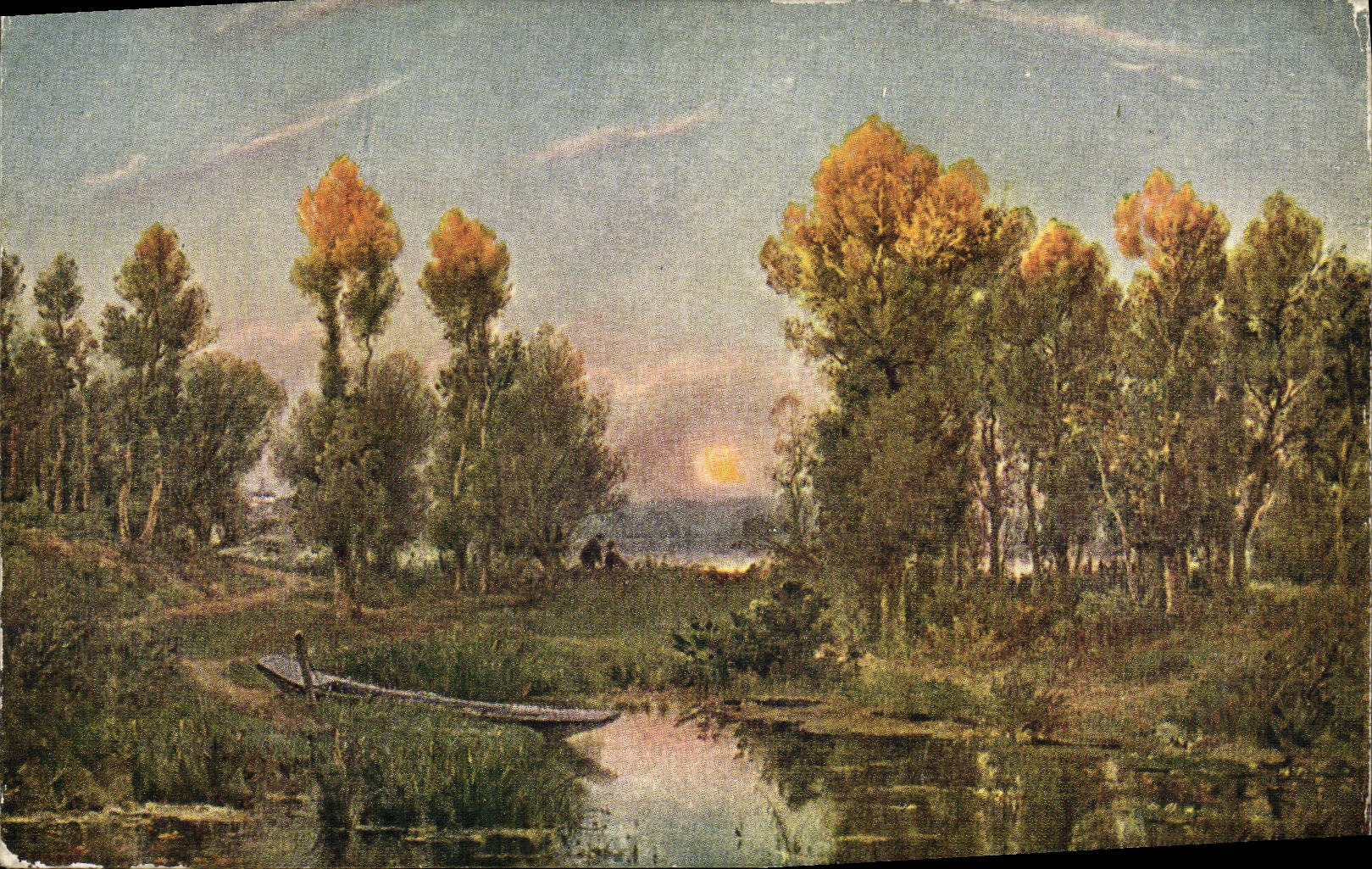 CPA Mouren Lever de lune 
