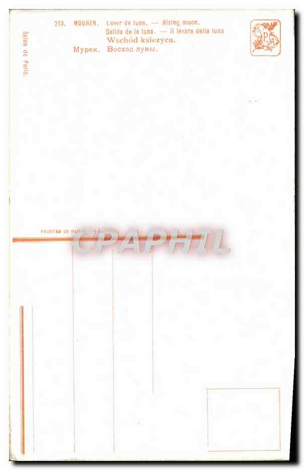 CPA Mouren Lever de lune  — Verso