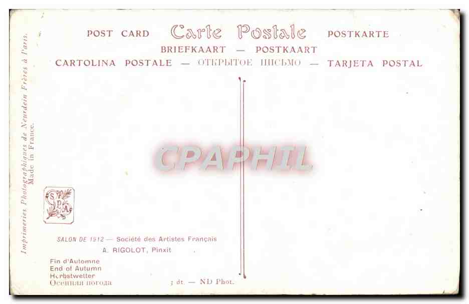 CPA Rigolot Fin d'automne  — Verso