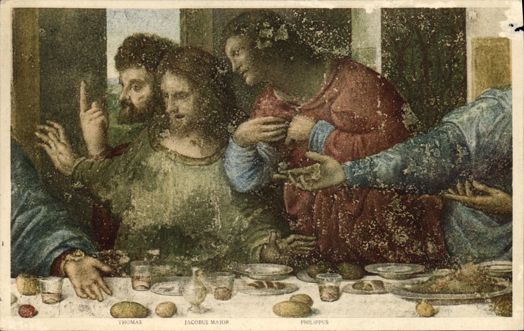 Antike Ansichtskarte Leonard de Vinci Das letzte Abendmahl