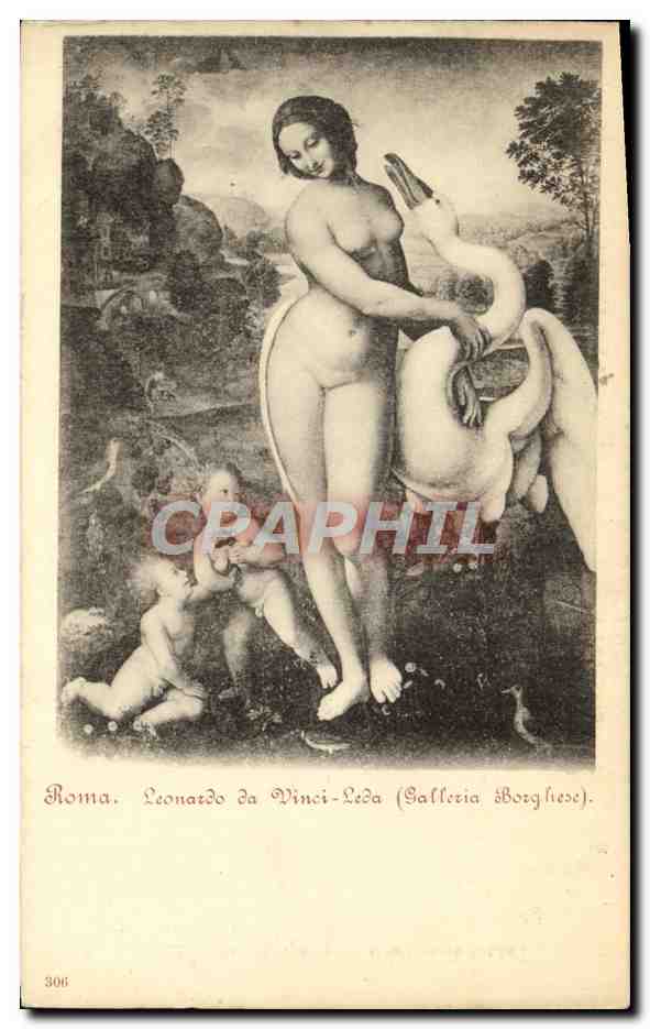 CPA Roma leonardo da Vinci Leda Galleria Borghesi