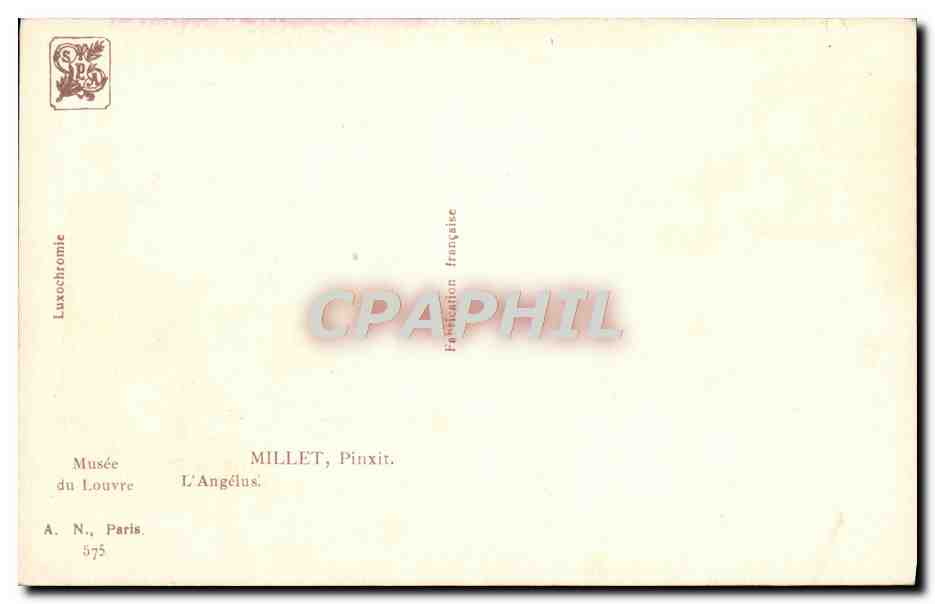 CPA Millet l'angelus — Verso