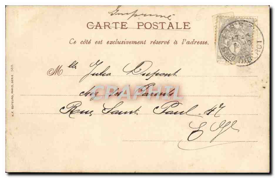 CPA Millet l'angelus  — Verso