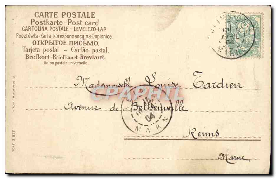 CPA Millet L'angelus — Verso