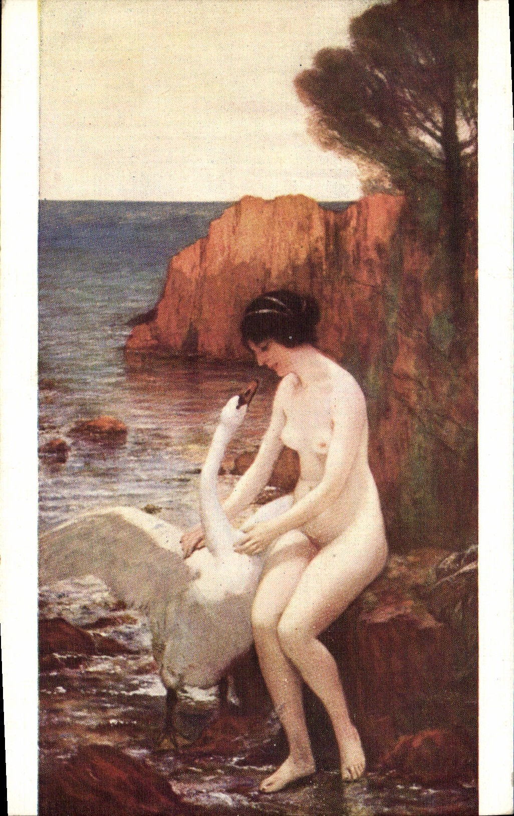 CPA Gervex Leon Cygne Erotique