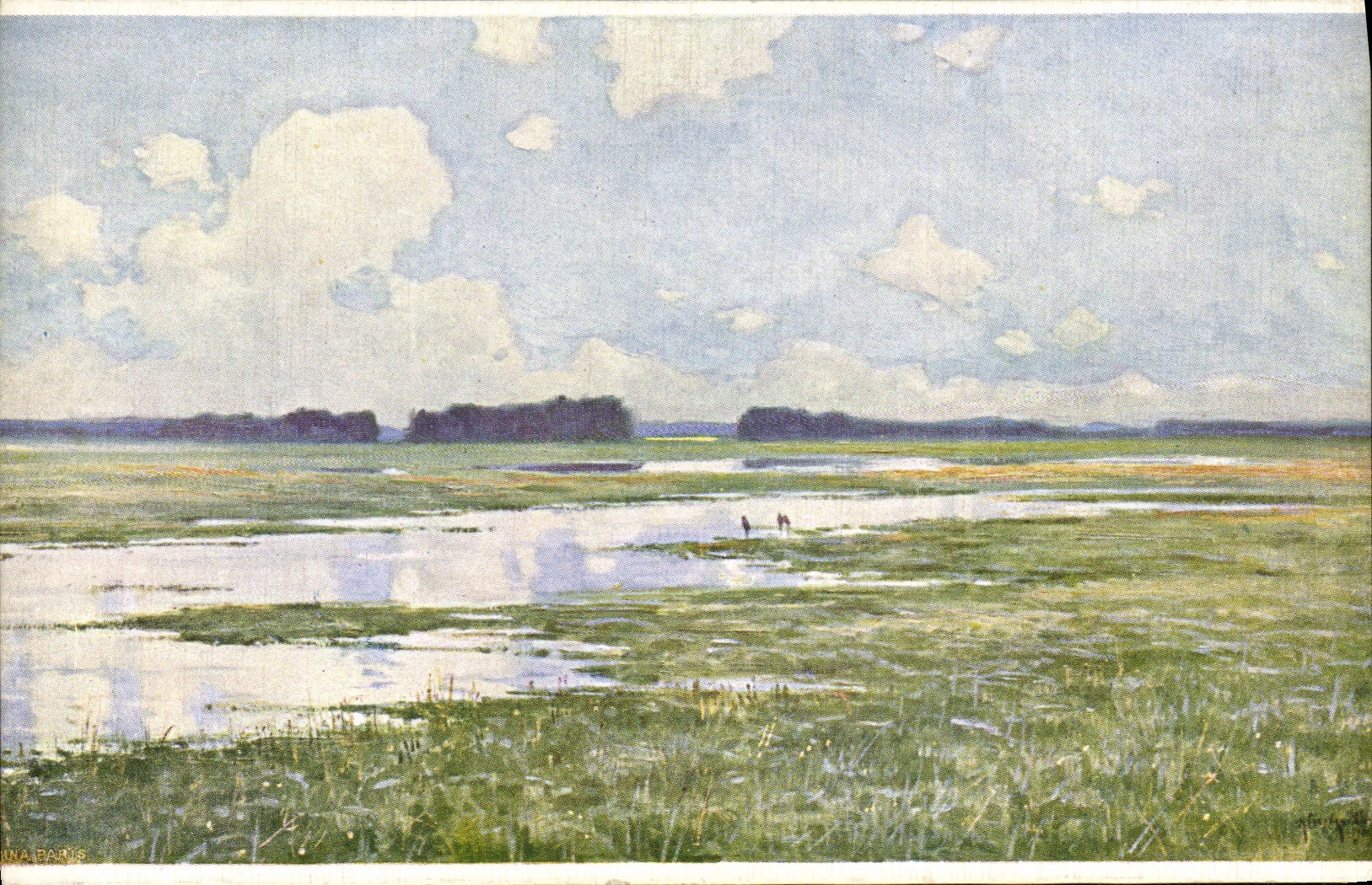 CPA Fantaisie Golobkine Les prairies inondees