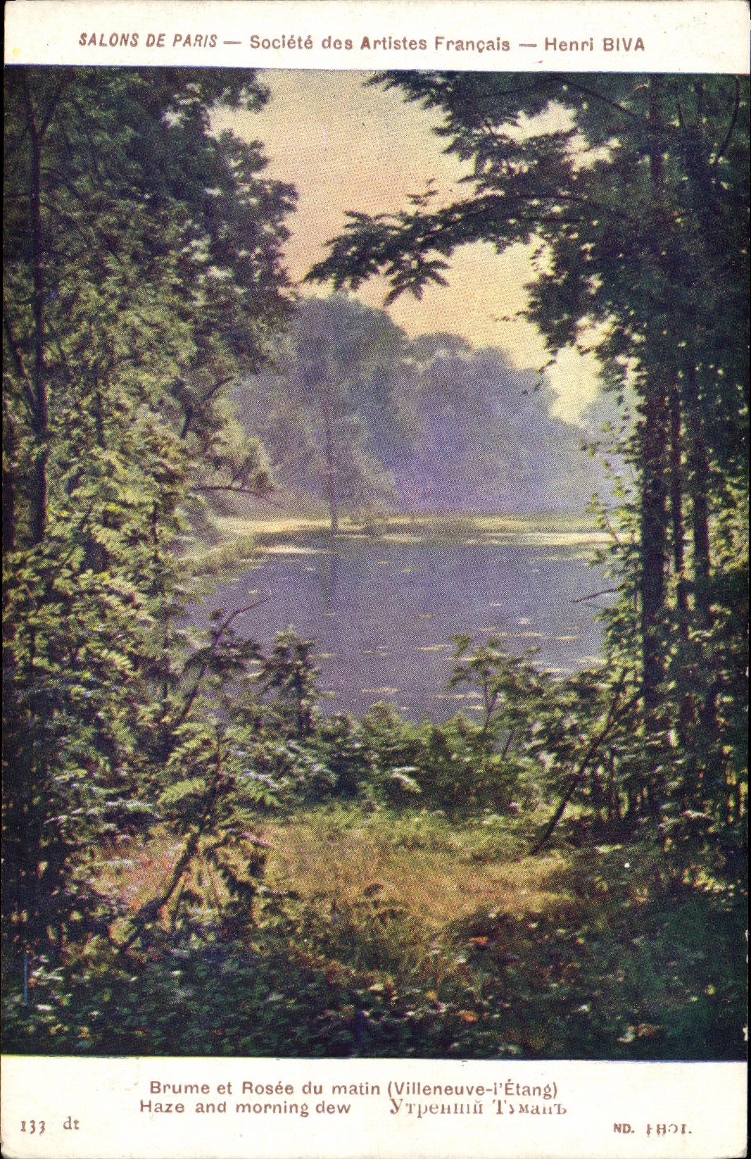 CPA Fantaisie Salons de Paris Henri Biva Brume et rosee du matin Villeneuve l'etang 