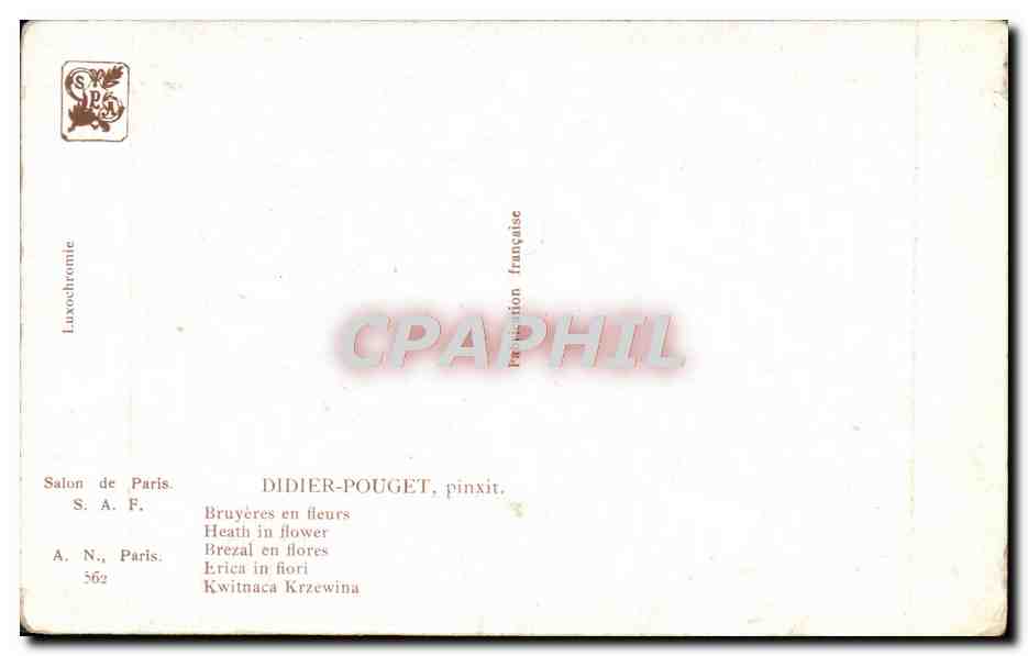 CPA Fantaisie Didier pouget Bruyeres en fleurs  — Rückseite