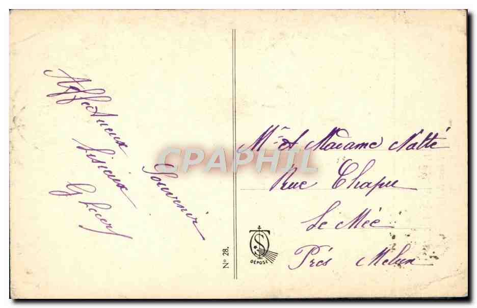 Sainte Thérèse de l'Enfant-Jésus distribuant l'aumône, aux Buissonnets — Carmel de Lisieux pinxit — Made in France — Verso