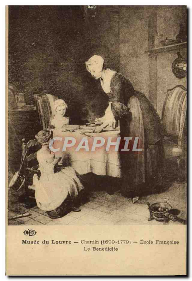 CPA Fantaisie Paris Musee de Louvre Chardin La Benedicte