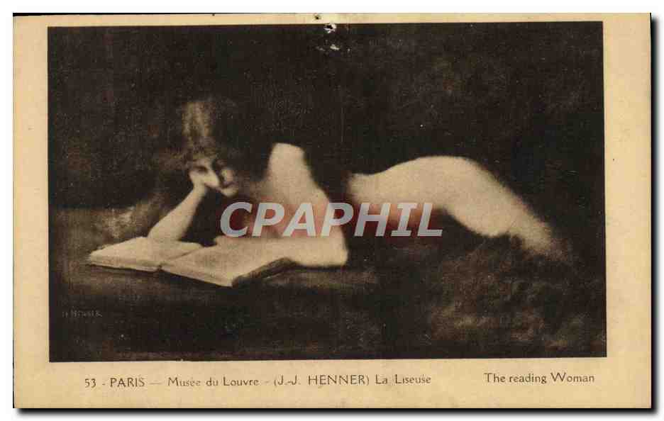 CPA Fantaisie Musee du Louvre Paris Henner La liseuse 