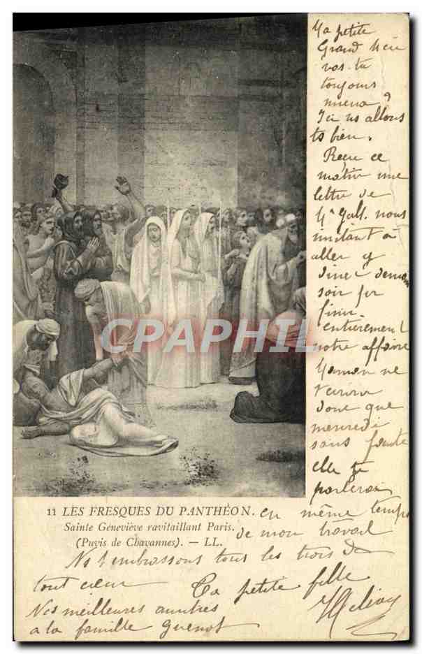 CPA Fantaisie Fresques du Pantheon