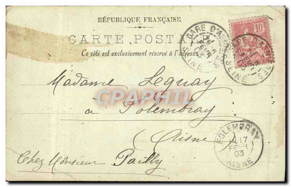 CPA Fantaisie Fresques du Pantheon — Verso