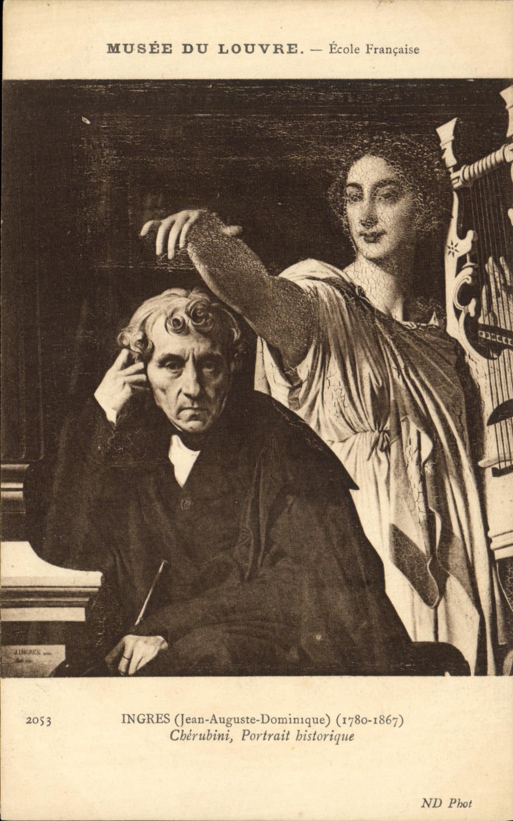 CPA Fantaisie ingres Musee du Louvre Paris Cherubini 