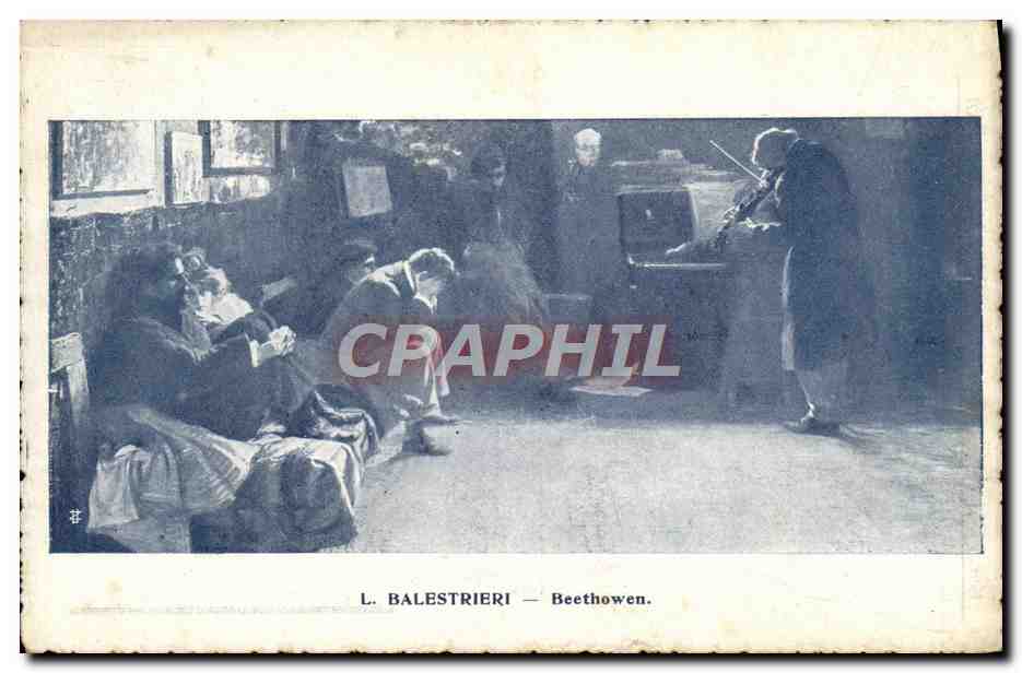 CPA Fantaisie Balestrieri Beethoven violon 