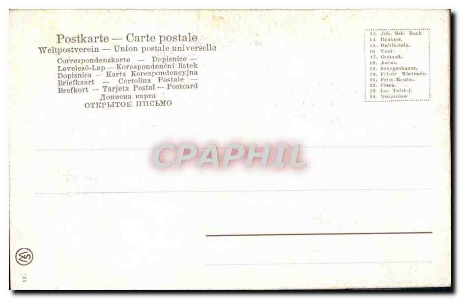 CPA Fantaisie John Sebastian Bach  — Verso