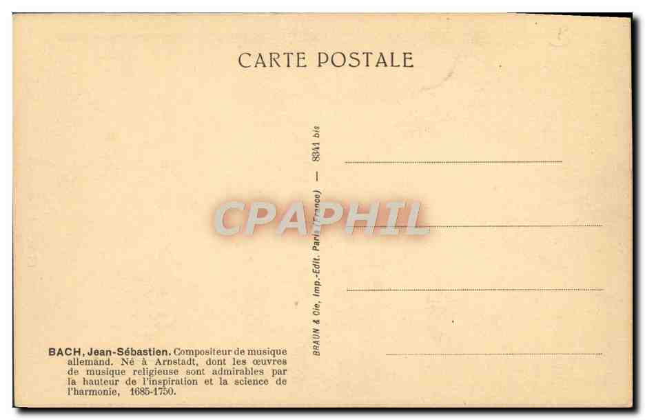 CPA Bach 1685 1750 — Verso