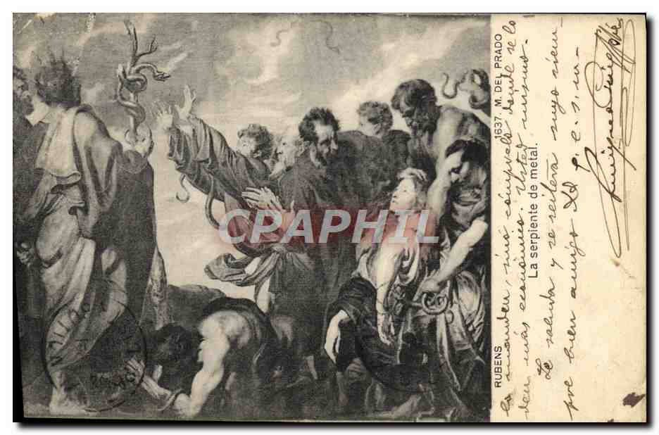 CPA Fantaisie Rubens La serpiente de Metal M del Prado