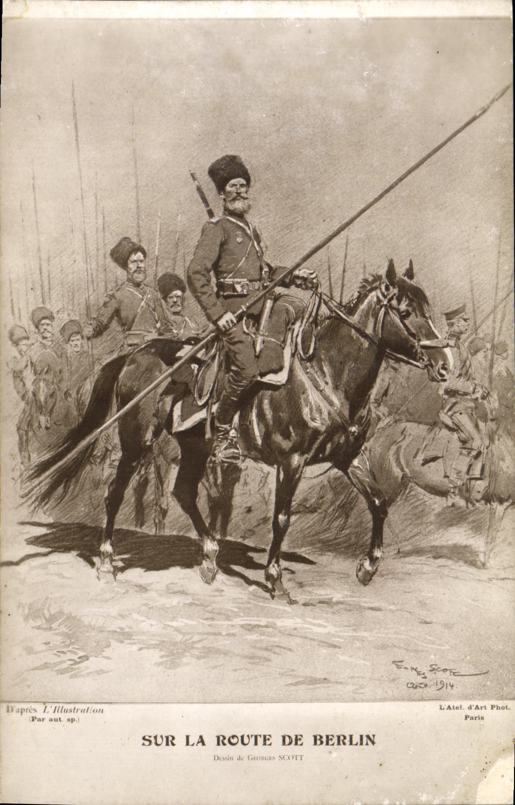 CPA Fantaisie Sur la route de Berlin Georges Scott 