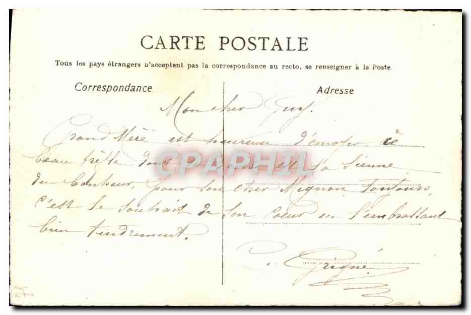 CPA Fantaisie Fleurs sechees — Rückseite