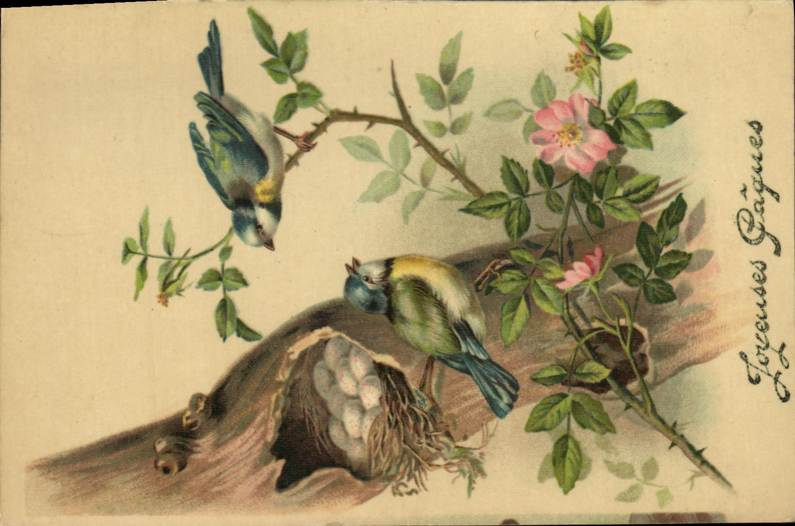 CPA Fantaisie Oiseau Paques