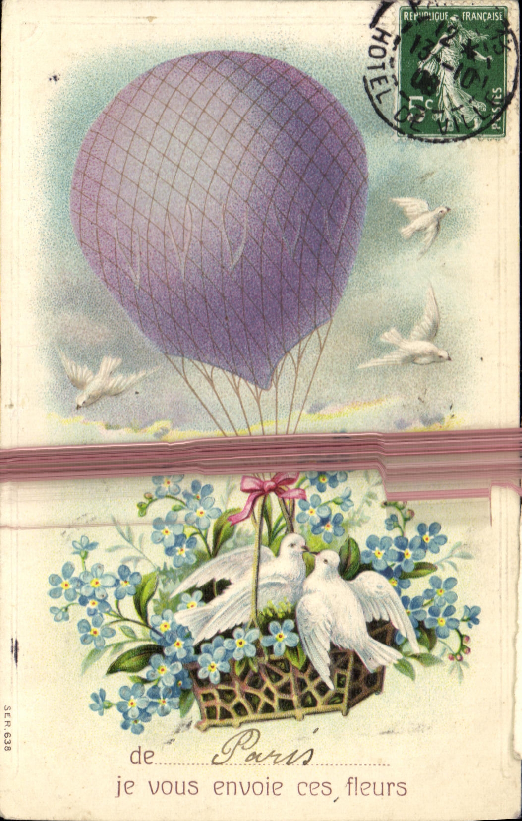 CPA Fantaisie Colombes Paris Ballon Dirigeable 