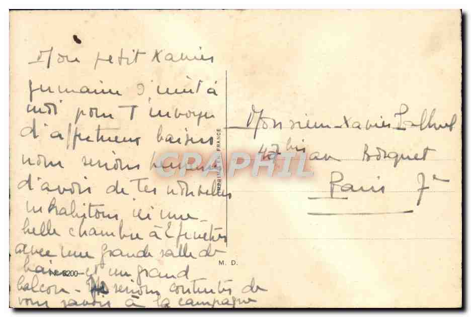 CPA Fantaisie Fleurs Fer a cheval — Rückseite