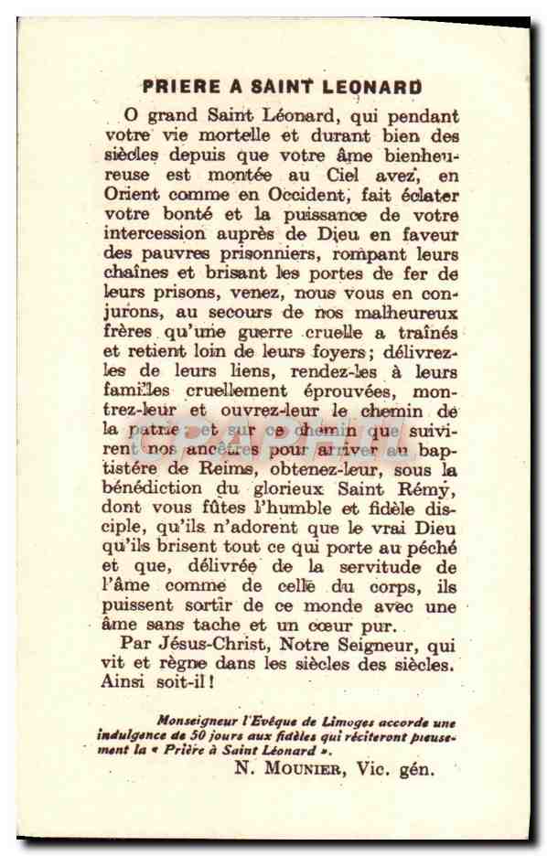 Image Saint leonard  — Verso